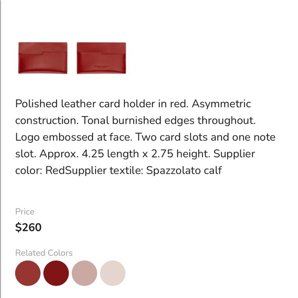Bottega Veneta Red Leather Card Holder - Picture 3 of 14